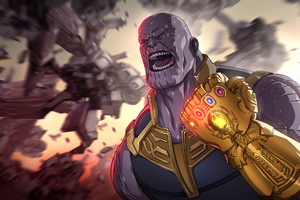 Avengers Infinity War Thanos Gauntlet Artwork (1336x768) Resolution Wallpaper