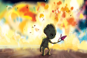 Baby Groot Fan Art (1152x864) Resolution Wallpaper