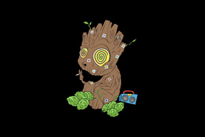 Baby Groot High Minimal 5k (1600x900) Resolution Wallpaper
