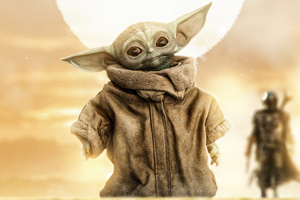 Baby Yoda 4k 2020 (1360x768) Resolution Wallpaper
