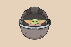 Baby Yoda Minimal 4k