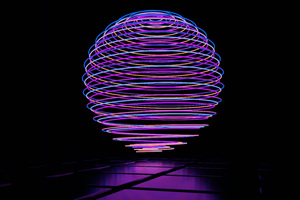 Ball Of Neon Light 8k Wallpaper