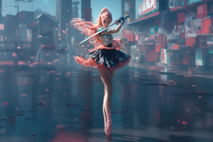 Ballerina Samurai Girl (320x240) Resolution Wallpaper