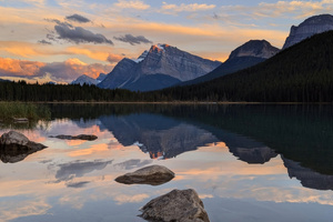 Banff Canada Reflection Rocks Mountains (1440x900) Resolution Wallpaper