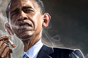 Barack Obama Smoking 5k (1336x768) Resolution Wallpaper