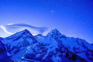 Base Camp Lights Mount Everest 4k