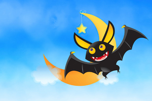 Bat Cute Illustration (1400x900) Resolution Wallpaper