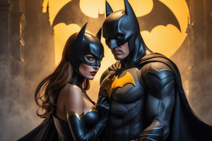 Batgirl And Batman 4k (1600x900) Resolution Wallpaper