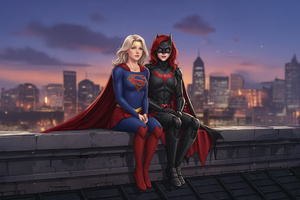 Batgirl X Supergirl (1680x1050) Resolution Wallpaper