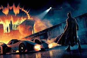 Batman 4k Batmobile (2560x1024) Resolution Wallpaper