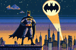 Batman 8 Bit (1336x768) Resolution Wallpaper