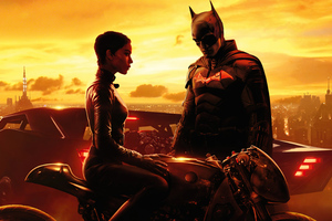 Batman And Catwoman In The Batman Movie 2022 Wallpaper