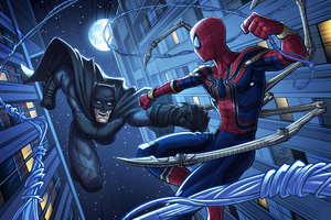 Batman And Spiderman 4k (2880x1800) Resolution Wallpaper