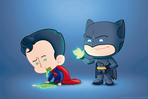 Batman And Superman Fat Heads