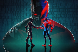 Batman Beyond And Spider Man 2099 Futuristic Justice (2880x1800) Resolution Wallpaper