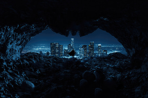 Batman Gaze From The Batcave (2932x2932) Resolution Wallpaper