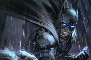 Batman Hitting Joker Sketch Art 4k