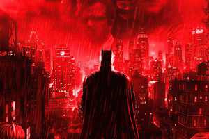 Batman In Red City 4k Wallpaper