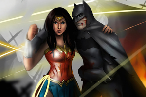 Batman Injured Wonder Woman (320x240) Resolution Wallpaper
