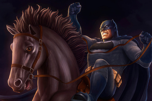 Batman On Horse (1366x768) Resolution Wallpaper