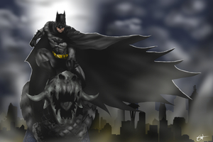 Batman Over Gotham 4k
