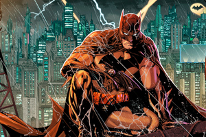 Batman Over Gotham City