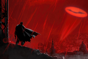 Batman Red 4k Art (1024x768) Resolution Wallpaper