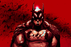 Batman Red 4k (2932x2932) Resolution Wallpaper