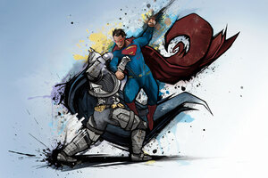 Batman Superman Sketch Art (1280x1024) Resolution Wallpaper