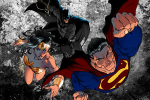 Batman Superman Wonder Woman Dc Comic Art