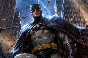 Batman Thunderous Night (2932x2932) Resolution Wallpaper