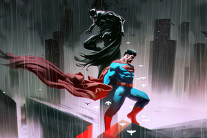Batman Vs Superman Epic Collide (1360x768) Resolution Wallpaper