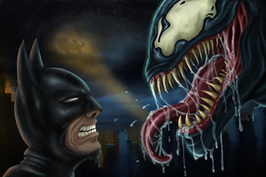 Batman Vs Venom (2048x2048) Resolution Wallpaper
