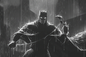 Batman With Batarang Dark 4k