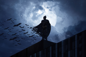 Batman With Bats (2932x2932) Resolution Wallpaper