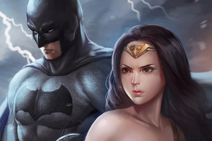 Batman Wonder Woman (1366x768) Resolution Wallpaper