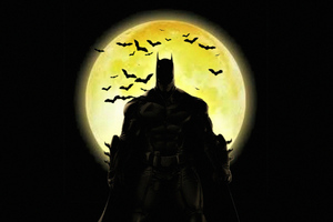 Batman Yellow Moon Wallpaper