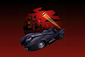 Batmobile Gotham City Minimal 8k Wallpaper