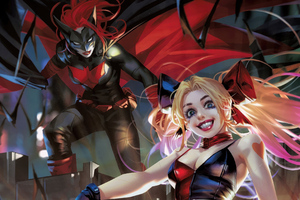 Batwoman And Harley Quinn (2880x1800) Resolution Wallpaper