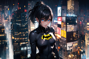 Batwoman As Anime Girl (2932x2932) Resolution Wallpaper