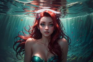 Beautiful Ariel Digital Fantasy Art Wallpaper
