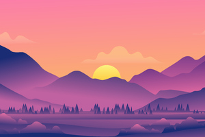 Beautiful Evening Landscape Minimal 8k Wallpaper
