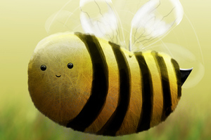 Bee Illustration (2932x2932) Resolution Wallpaper