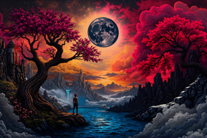 Between Realms The Watcher Beneath The Moon (1680x1050) Resolution Wallpaper