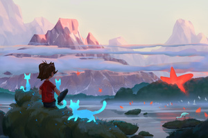 Between Worlds The Child And The Guardians (1366x768) Resolution Wallpaper