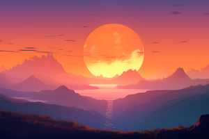 Big Sunset Glow (3840x2400) Resolution Wallpaper