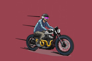 Biker Minimal 5k (1440x900) Resolution Wallpaper