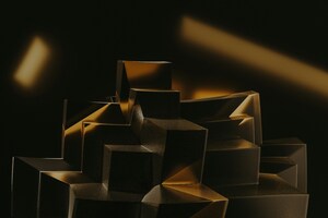 Black And Gold Abstract Cubes (3840x2400) Resolution Wallpaper