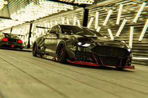 Black Ford Mustang Modified Wallpaper