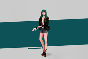 Black Jacket Urban Girl No Apologies (5120x2880) Resolution Wallpaper